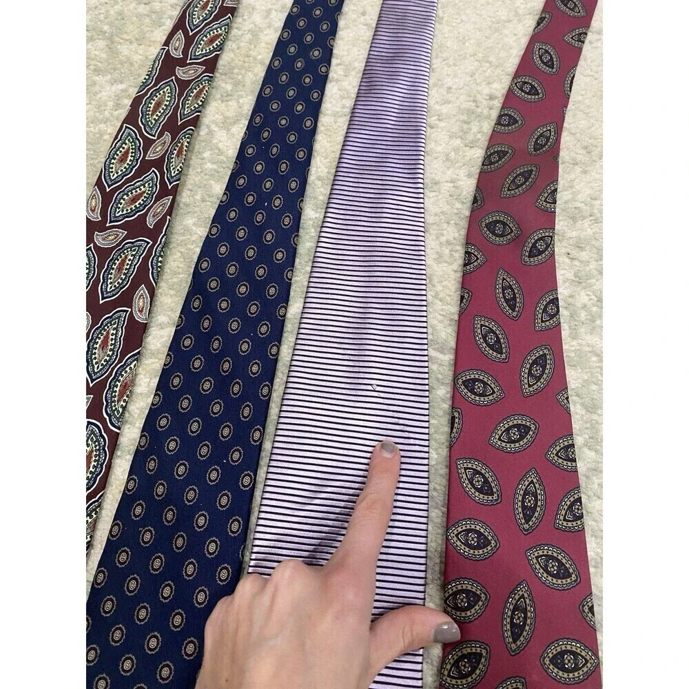 LOT (4) ROBERT TALBOTT  MEN'S TIES - RT For Nordstrom Hubert White Redwood Ross